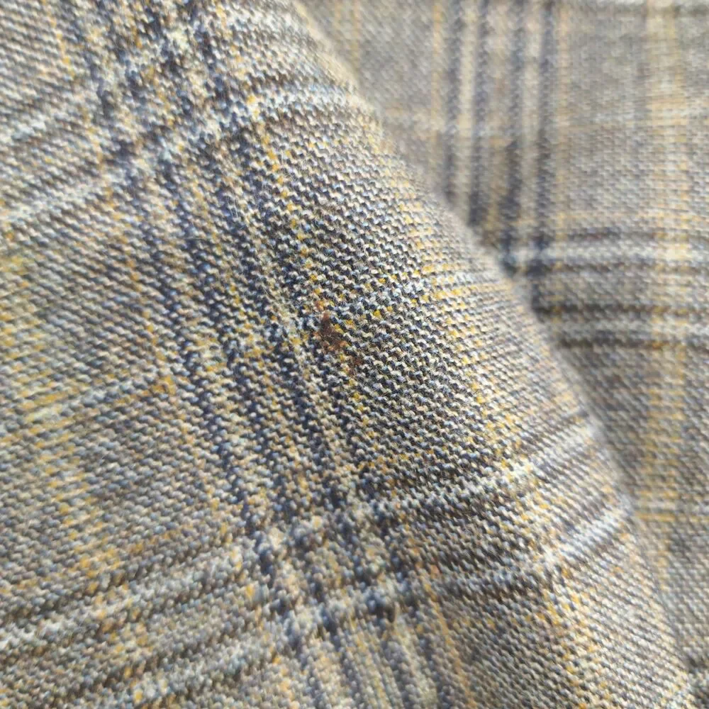 Jos A. Bank 44R | Brown Windowpane Plaid 100 Wool Tweed Sport Coat Blazer Jacket